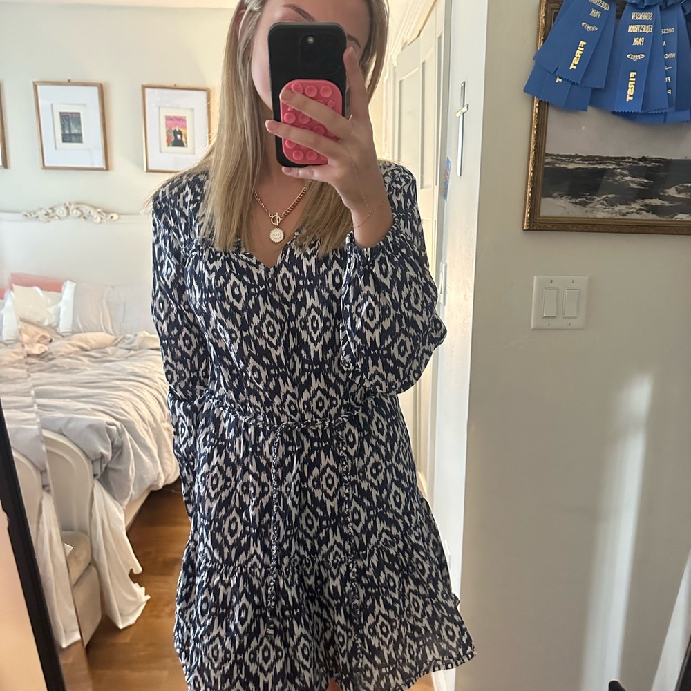 Elegant Long Sleeve Patterned Dress
